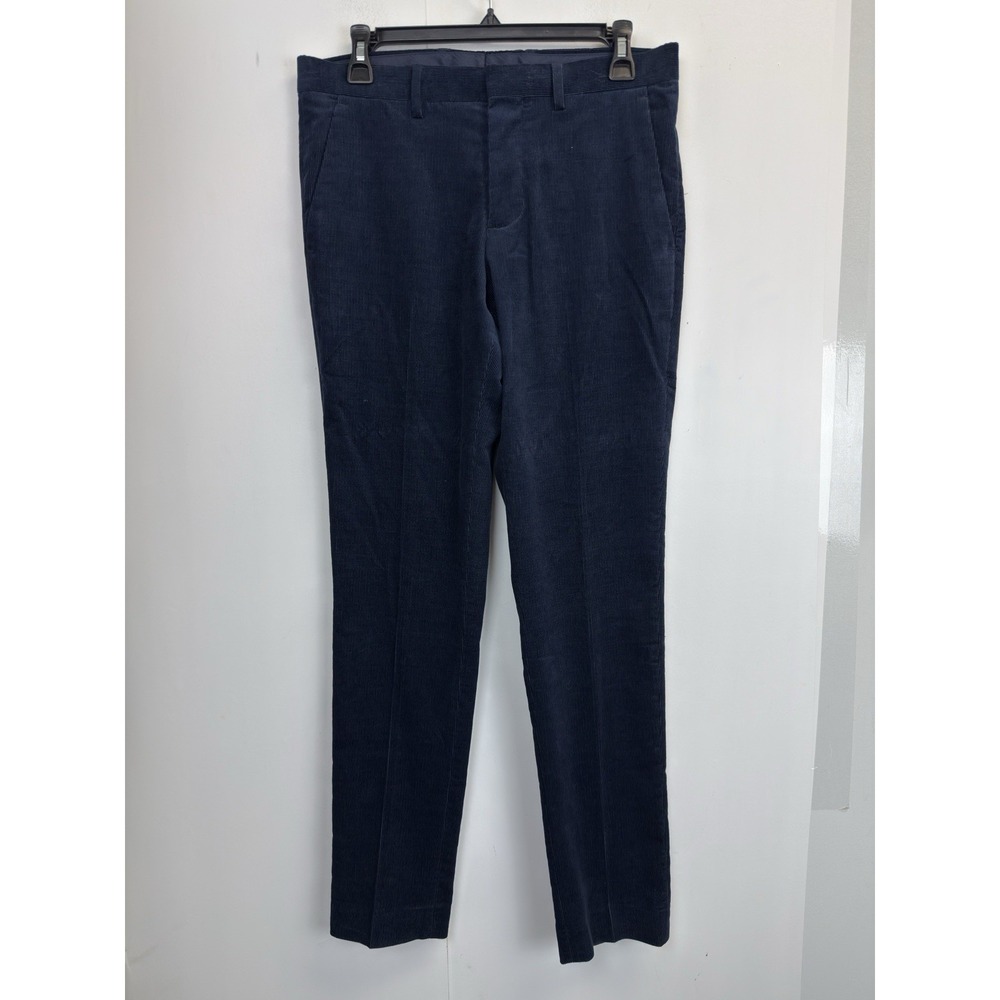 Express Extra Slim Corduroy Suit Pants Men's 30X31 Navy Blue Cotton Blend